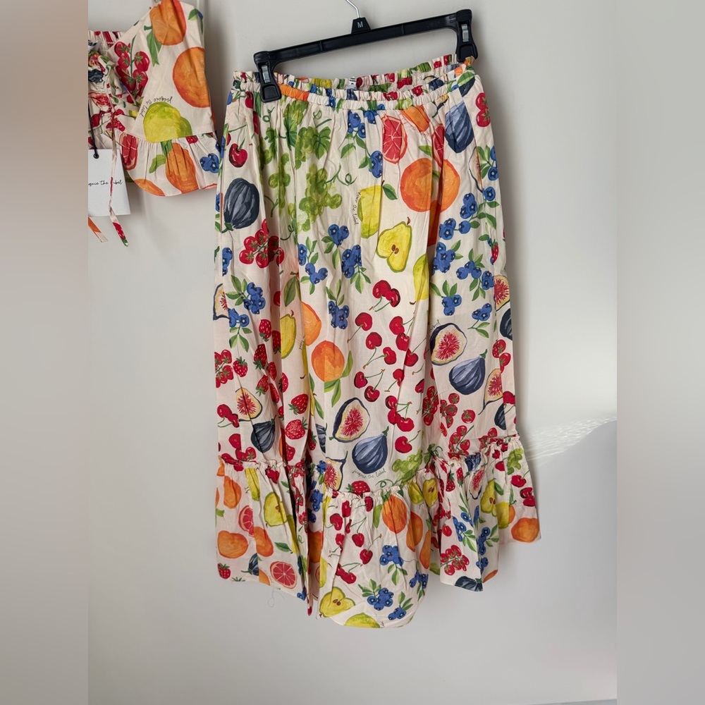 Jacquie the label Cream Fruit Crop Top & Maxi Skirt Set - Picture 5 of 7